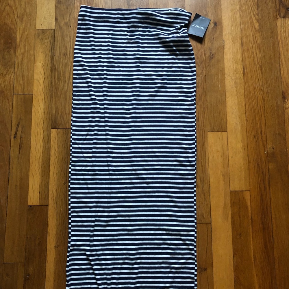 Striped maxi skirt new with tags!! Navy and white